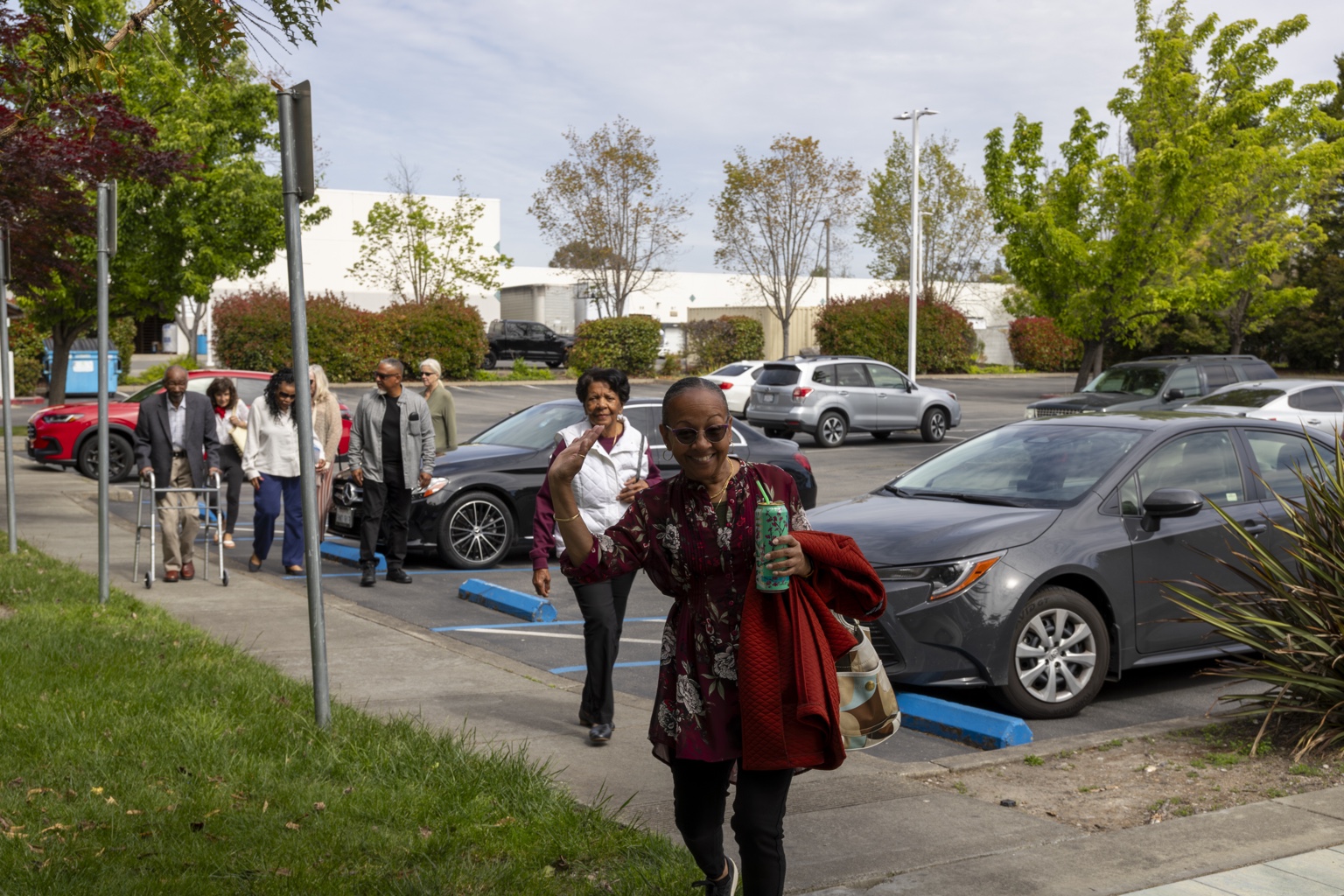 People arriving at Village Baptist Church
